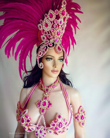Cherry Gold samba costume by Miss Glamurosa Costumes