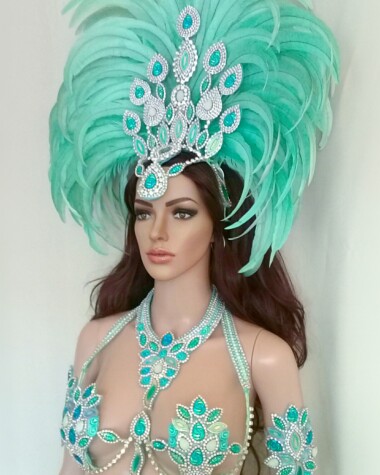 BLUE DIVINE - New Handmade Samba Costume by Miss Glamurosa Costumes