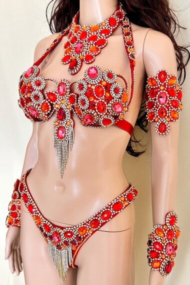 Red Beleza Samba Costume by Miss Glamurosa Costumes