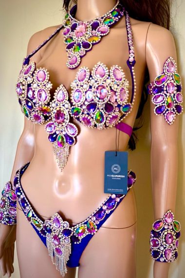 Perla Violeta samba costume by Miss Glamurosa Costumes