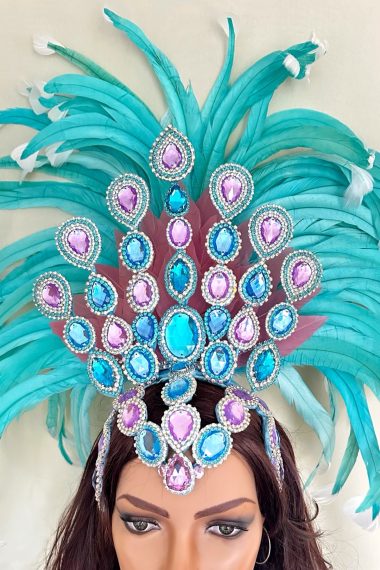 Beleza Royal blue lavender samba costume by Miss Glamurosa Costumes