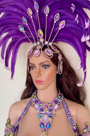Fiesta Deluxe purple samba costume by Miss Glamurosa Costumes