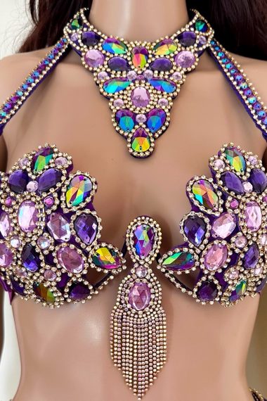 Fiesta Deluxe purple samba costume by Miss Glamurosa Costumes