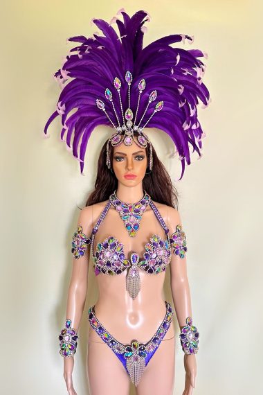 Fiesta Deluxe purple samba costume by Miss Glamurosa Costumes